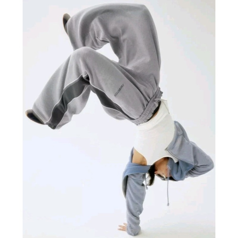 Iets Frans Harri Paneled Baggy Joggers Size XS Unisex Oversized Sweatpants Gray